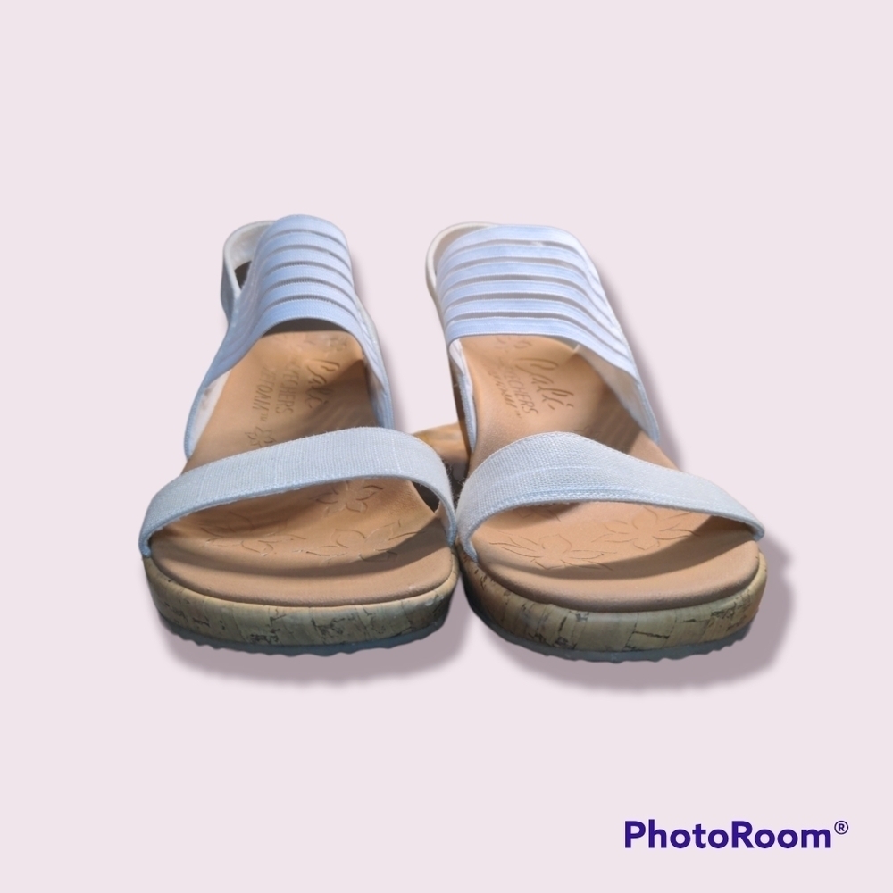 Cali Sandals by Skechers Luxe Foam Stretch Wedge - Picture 3 of 10